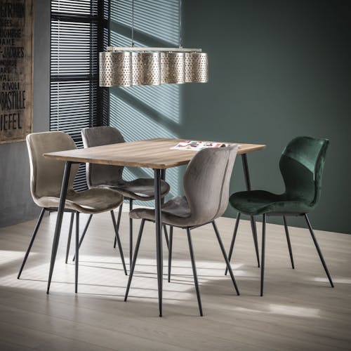 Table de repas rectangulaire pieds metal de style contemporain