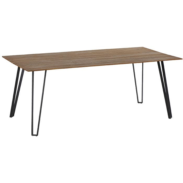 Table de repas bois pieds epingle metal de style contemporain