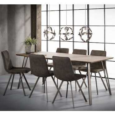  Table de repas rectangulaire pieds metal de style contemporain