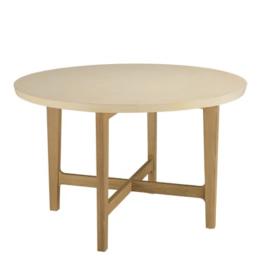  Table à manger ronde 120 cm plateau béton beige BRASILIA