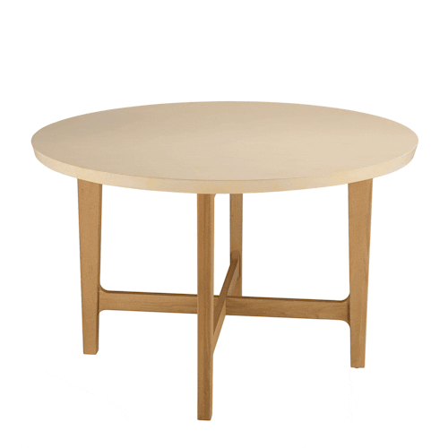 Table à manger ronde 120 cm plateau béton beige BRASILIA