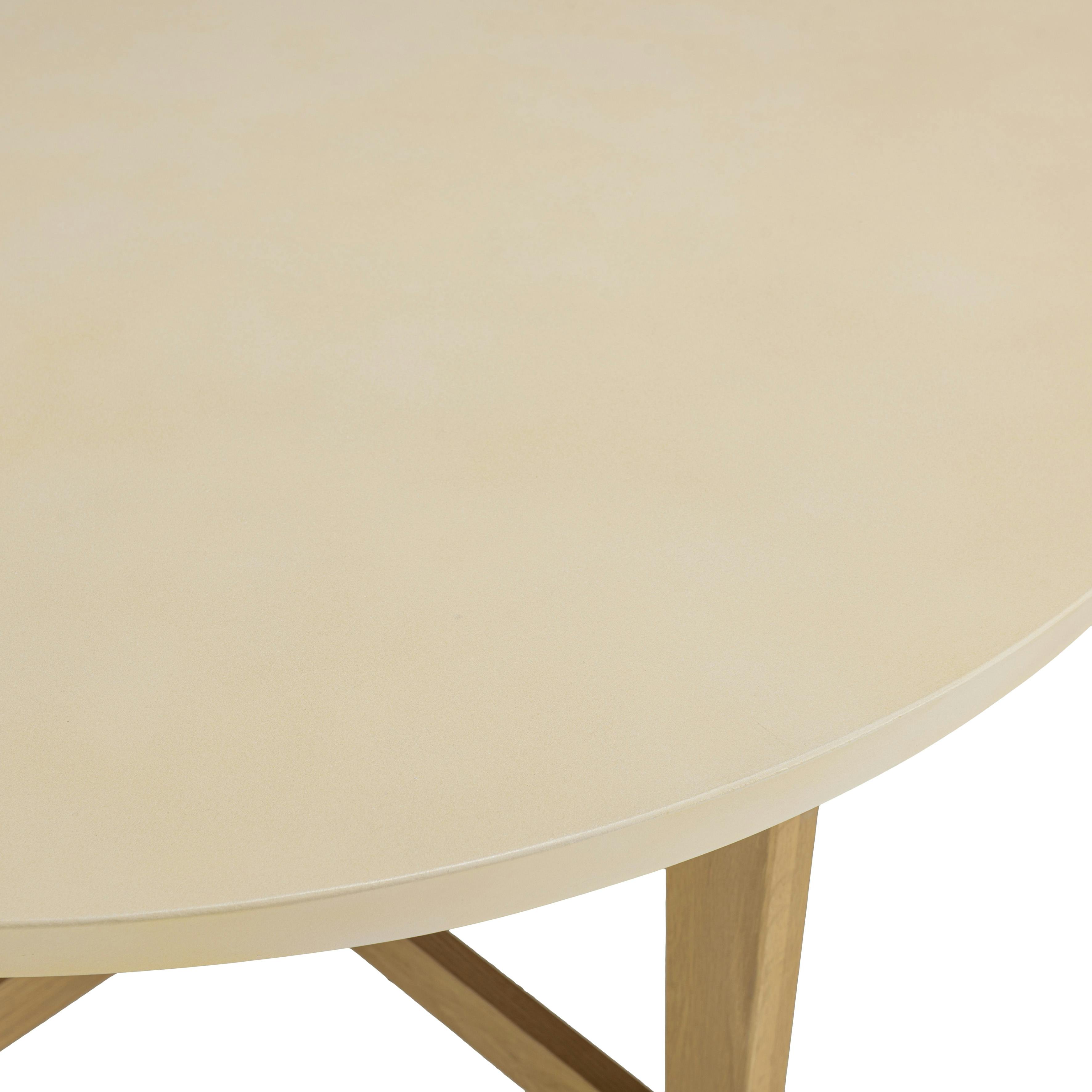 Table à Manger Ronde 120 Cm En Bois - Style Ferme Rustique Pour 4 à 6 Personnes, Sans Chaises - 8