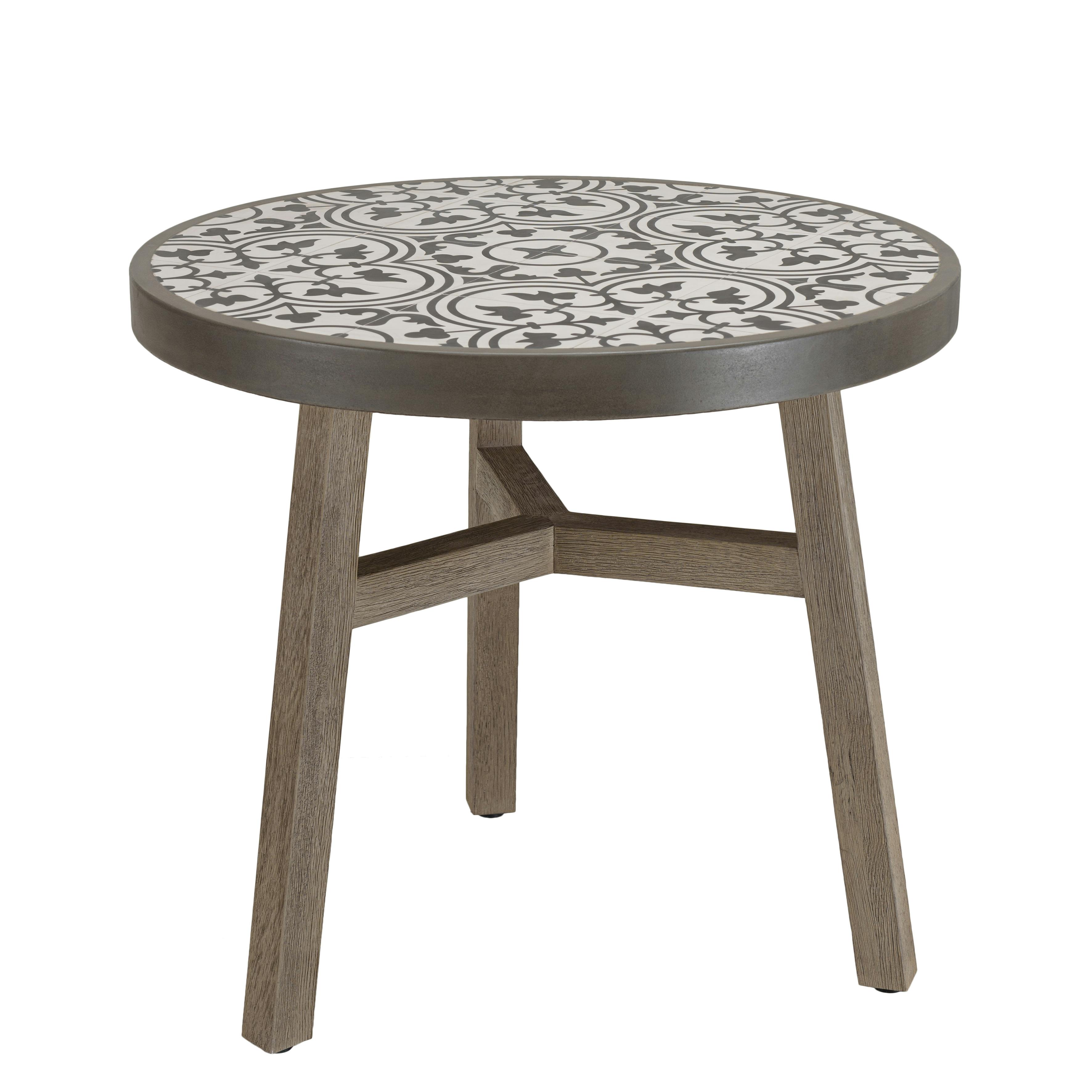 Table à manger ronde 80 cm béton gris BRASILIA