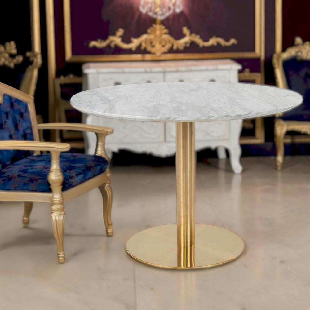 Table à manger ronde aspect marbre ø110 cm TORANO