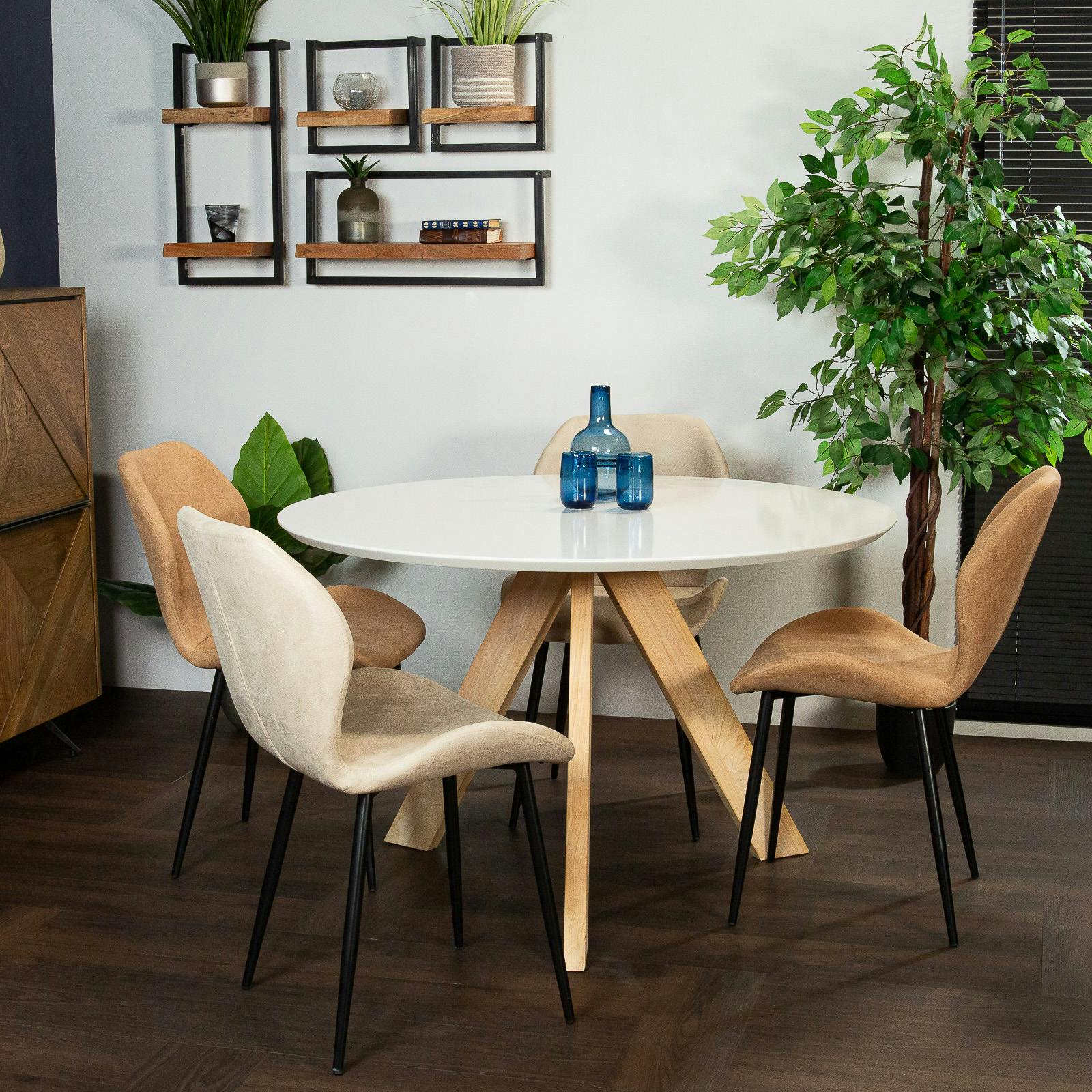 Table à manger ronde blanche D 120 cm GOTEBORG