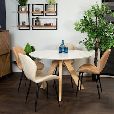  Table à manger ronde blanche D 120 cm GOTEBORG