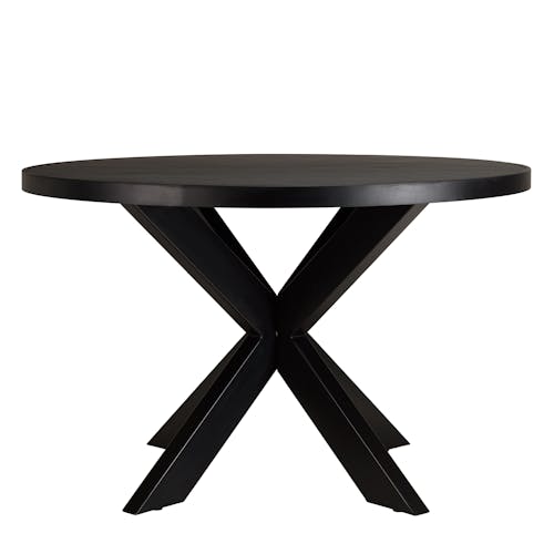 Table à manger ronde bois anthracite effet pierre 120 cm BIHAR