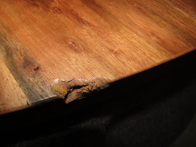 Table à manger ronde bois d'acacia inox 135 cm TRIBECA