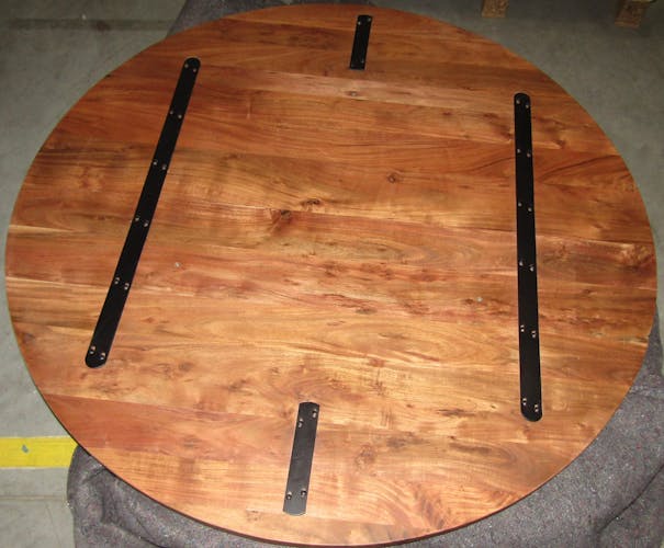 Table à manger ronde bois d'acacia inox 135 cm TRIBECA