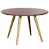 Table de repas ronde bois manguier style contemporain