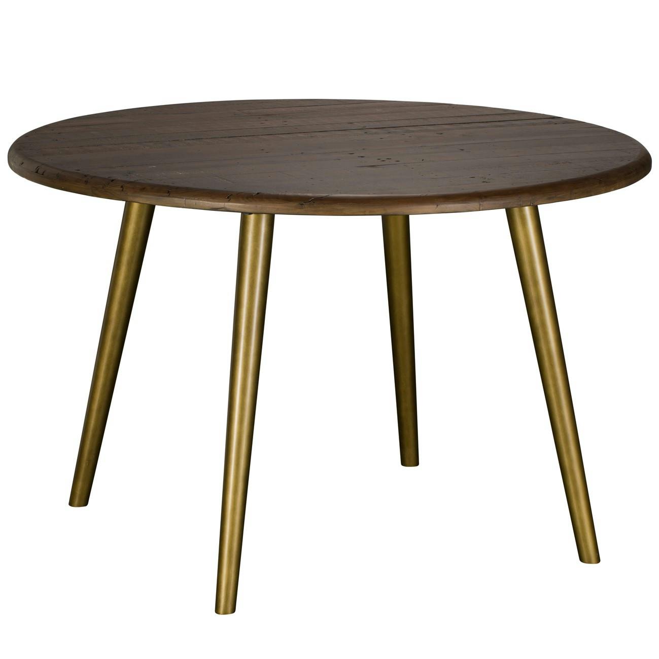 Table à manger ronde bois recyclé brun 120 cm QUEENSTOWN