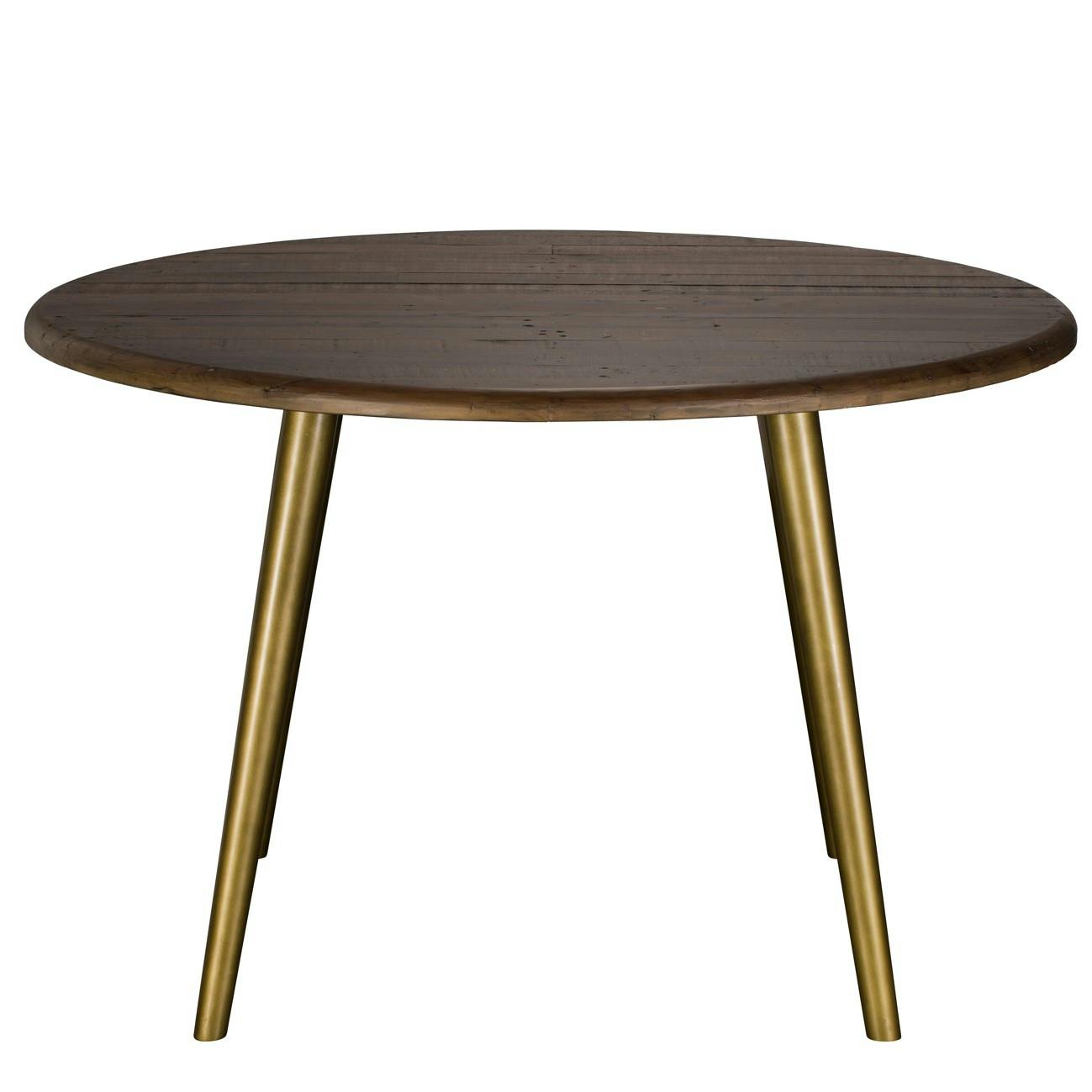 Table à manger ronde bois recyclé brun 120 cm QUEENSTOWN