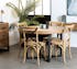 Table de repas ronde bois recycle FSC metal style inductriel