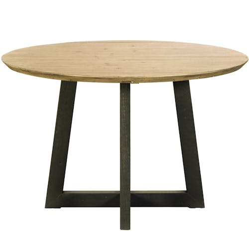 Table a manger ronde bois recycle FSC style campagne moderne