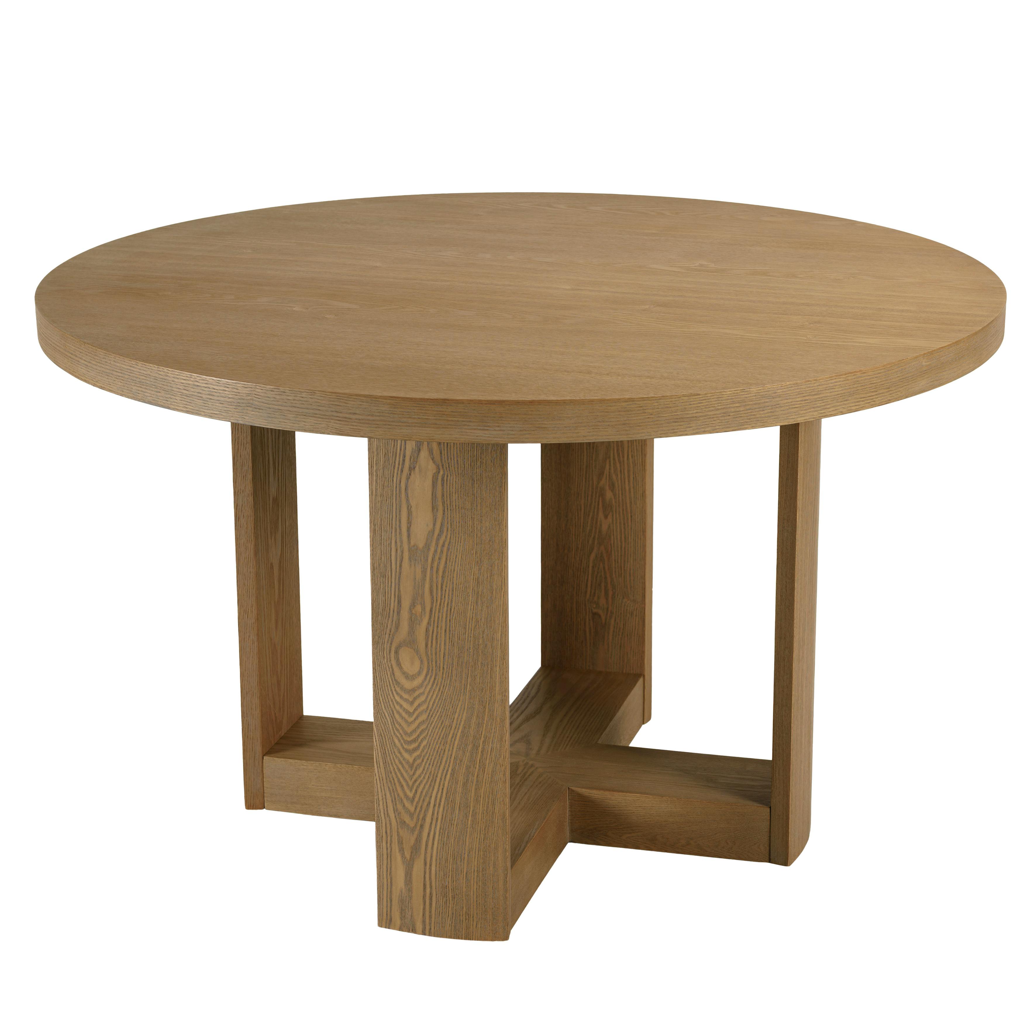 Table à manger ronde couleur naturelle design arrondi VELAR