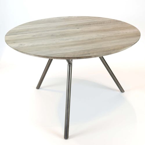 Table de repas ronde pieds metal de style contemporain