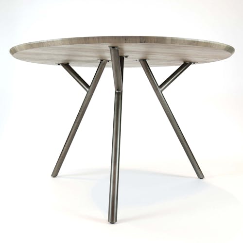 Table de repas ronde pieds metal de style contemporain