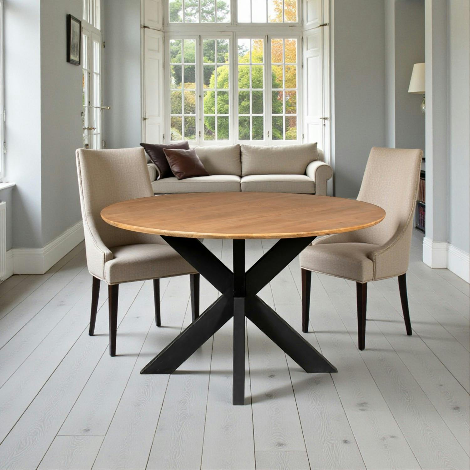Table à manger ronde en bois de manguier Ø130 cm CORTINA