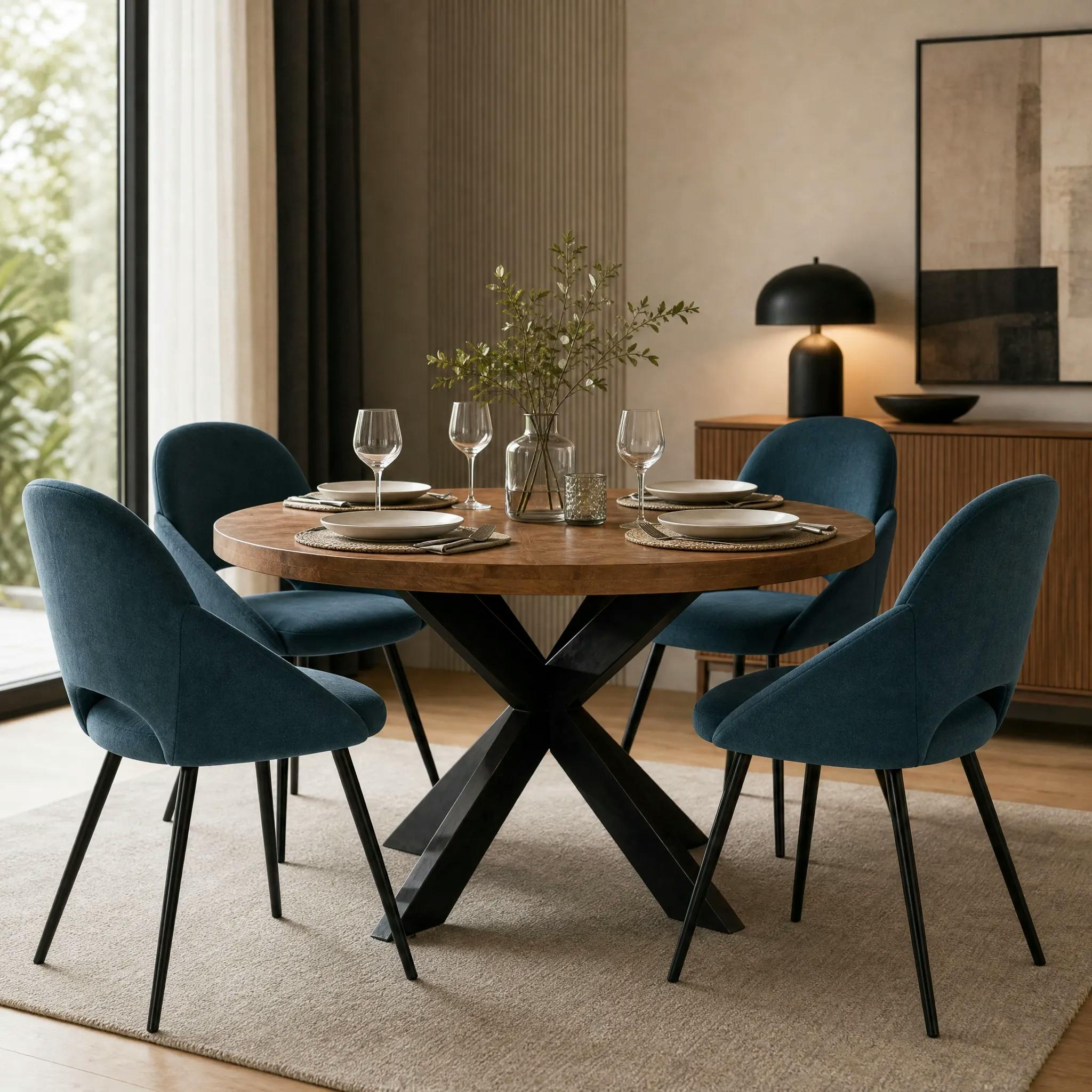 Table à manger ronde en bois de manguier Ø140 cm FULTON
