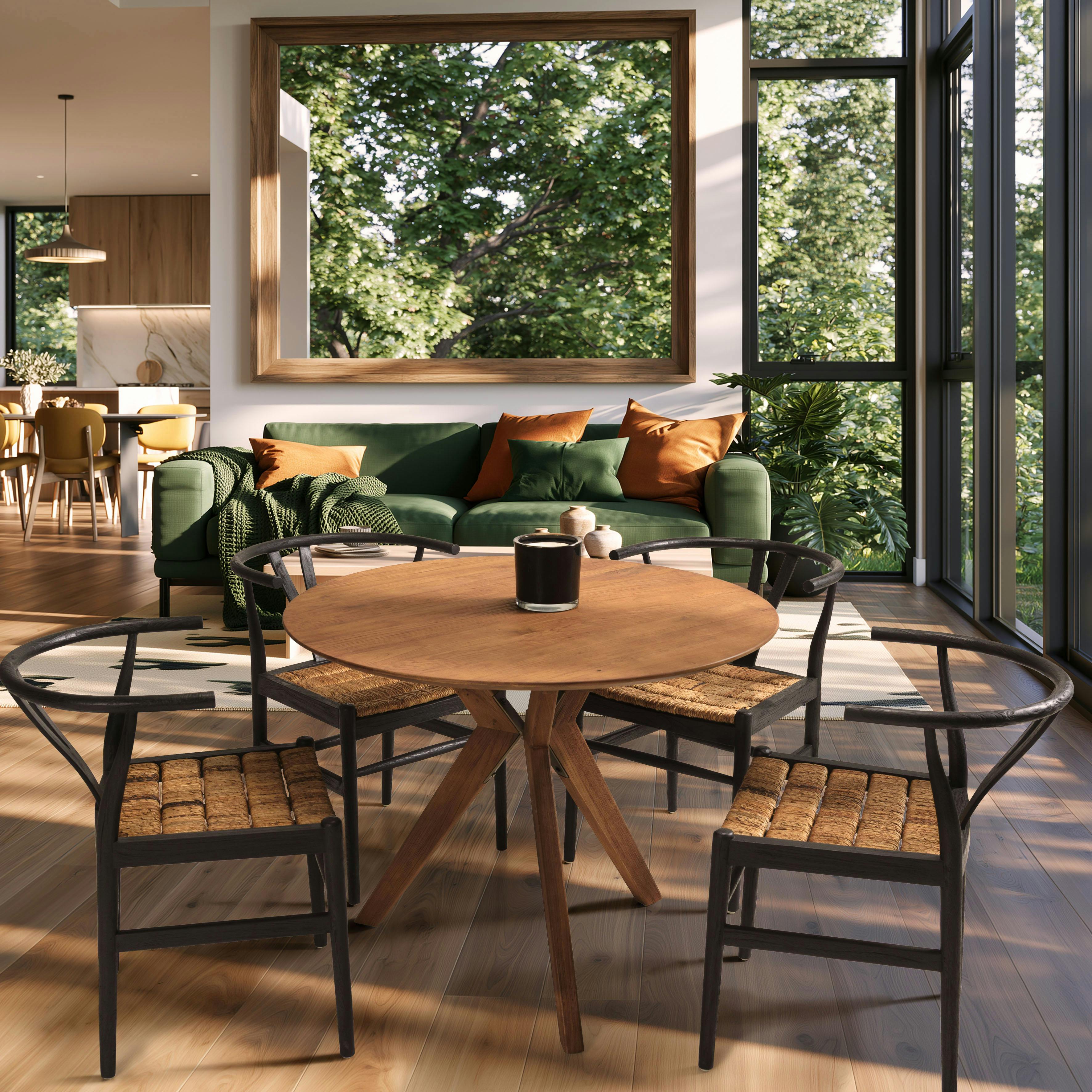 Table à manger ronde en bois de teck recyclé D100cm SWING