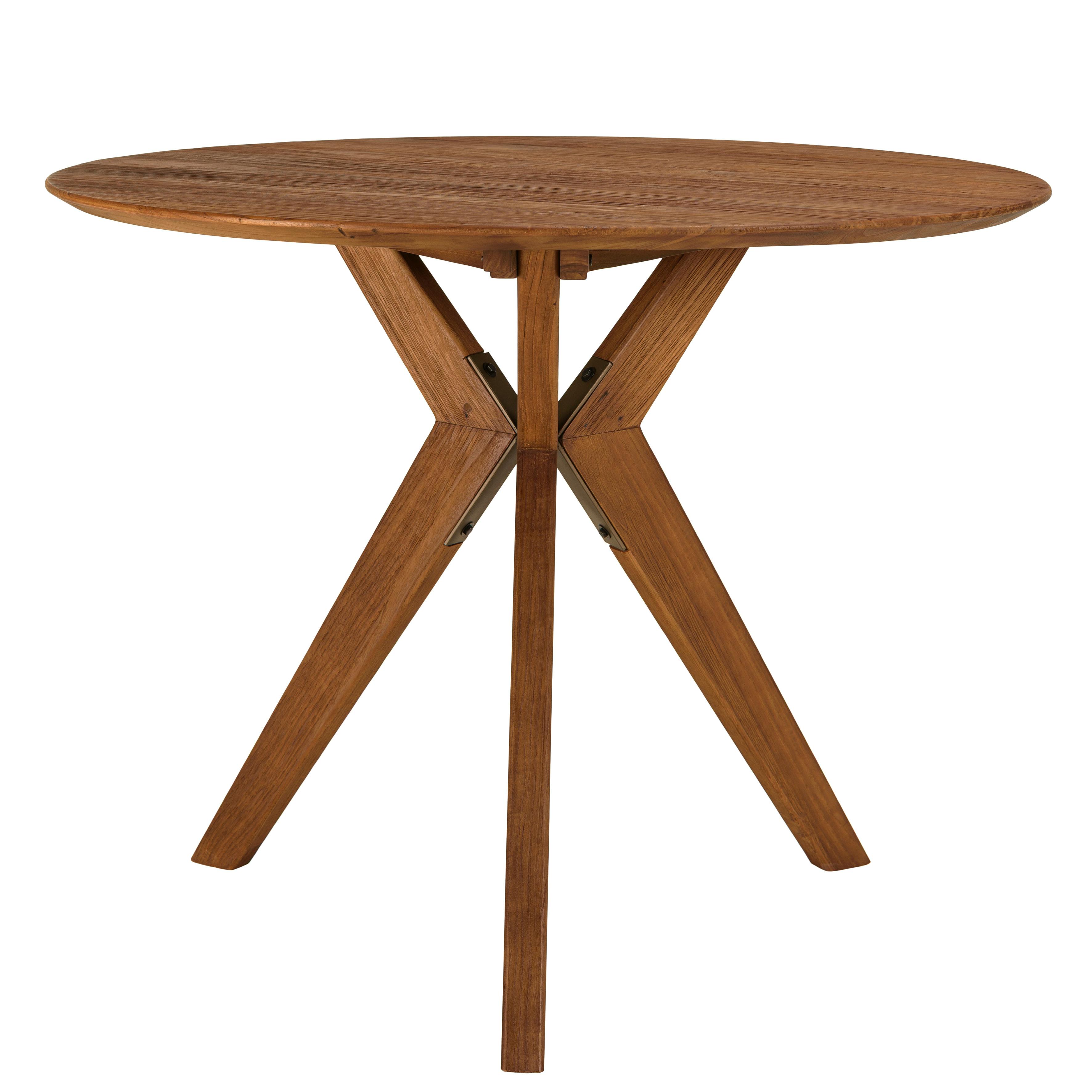 Table à manger ronde en bois de teck recyclé D100cm SWING