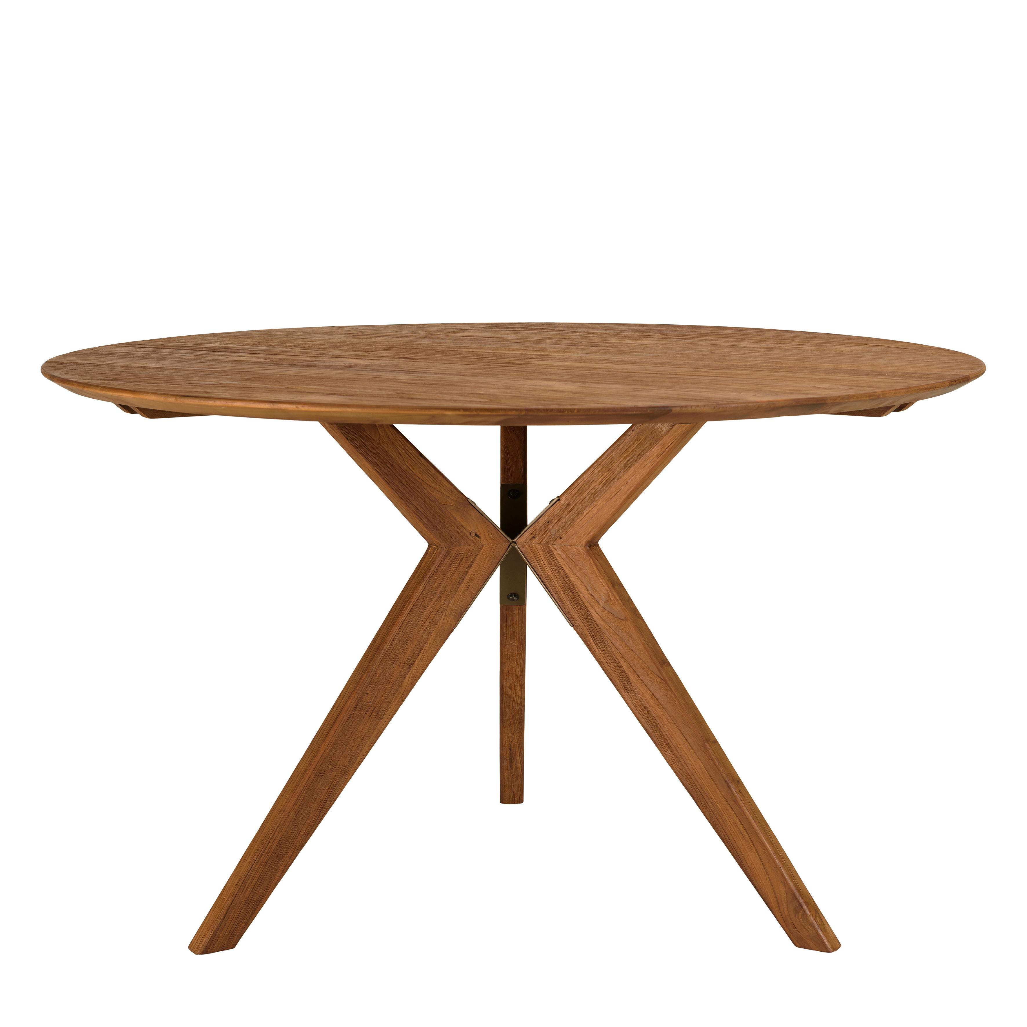 Table à manger ronde en bois de teck recyclé D130cm SWING