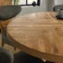 Table à manger ronde en marqueterie de chêne 120 cm finition bois naturel ARLINGTON 2