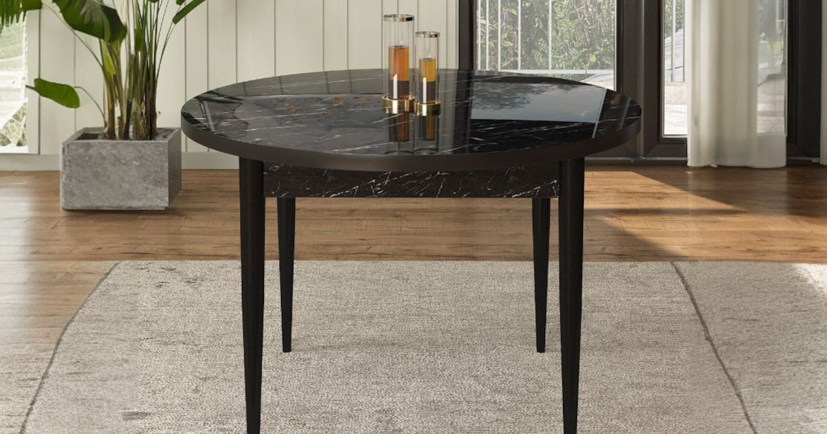 Table Manger Ronde Noire D cor Marbr 90 Cm LUNOR Tables Manger table-manger-ronde-noire-d-cor-marbr-90-cm-lunor-tables-manger