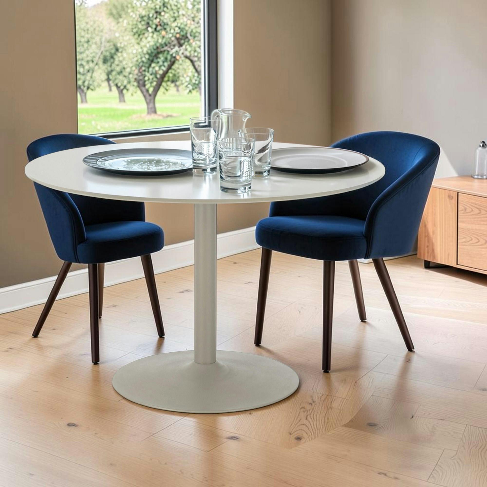 Table à manger ronde ø120 MDF sable PRATO