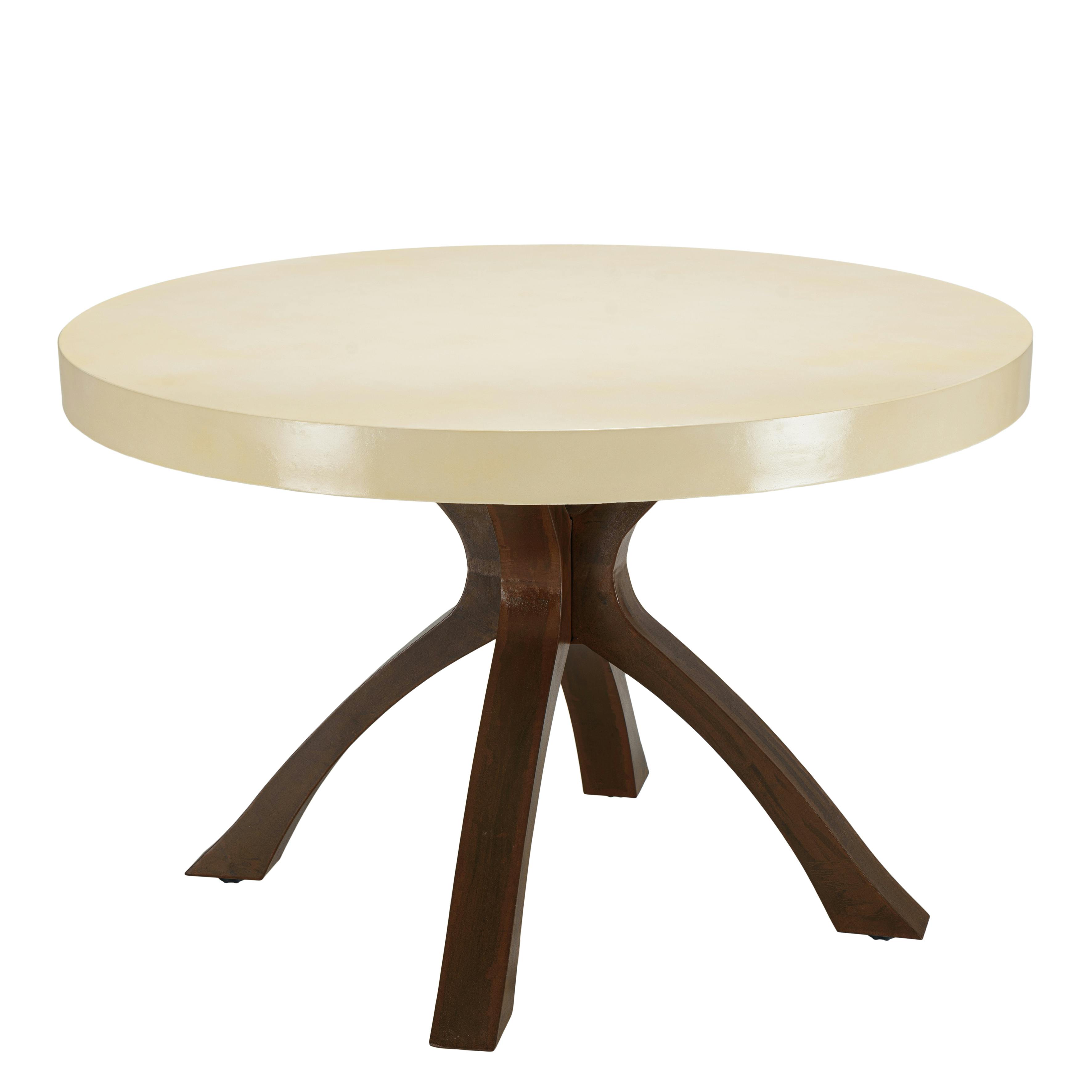 Table à manger ronde plateau béton 120 cm pied métal BRASILIA