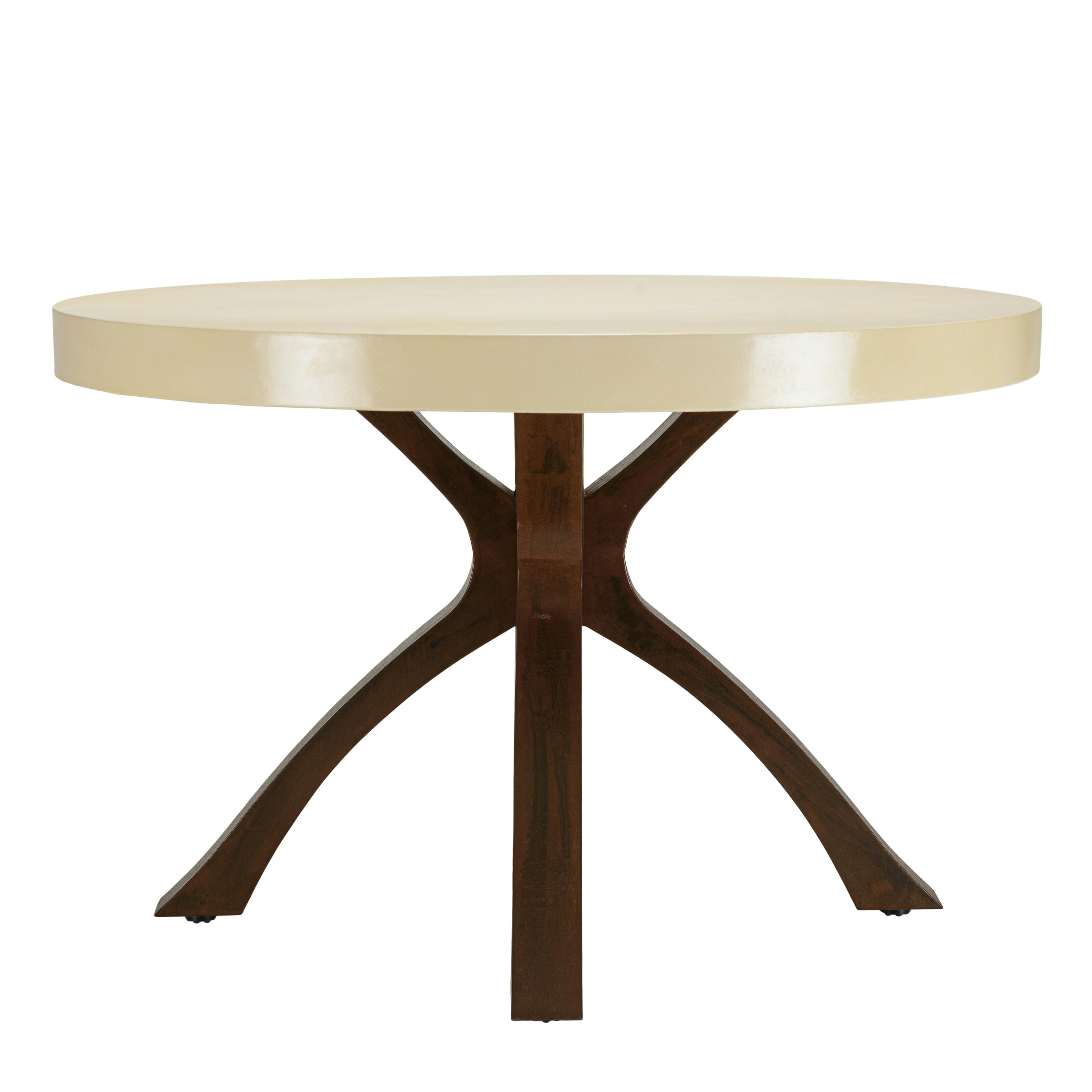 Table à manger ronde plateau béton 120 cm pied métal BRASILIA