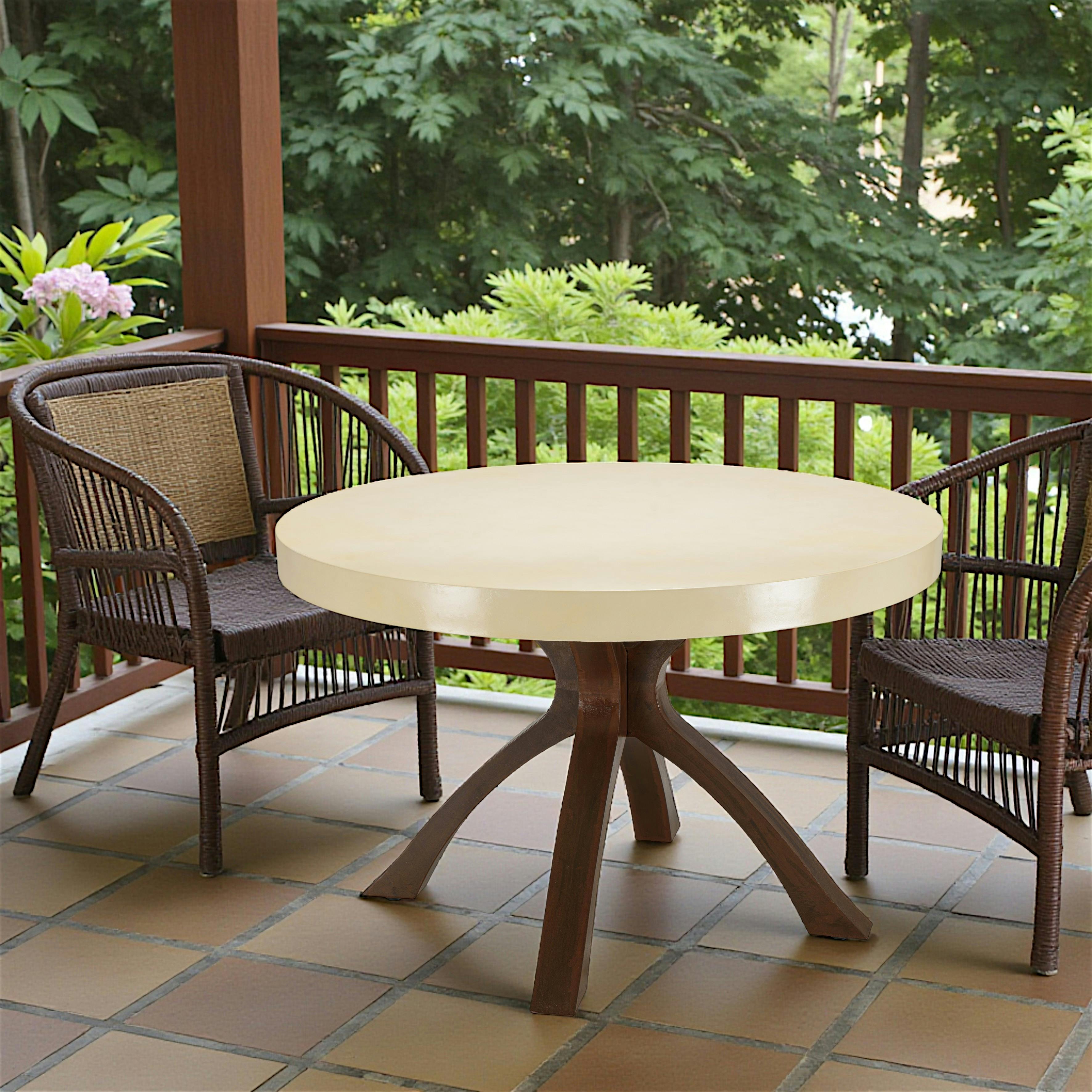Table à manger ronde plateau béton 120 cm pied métal BRASILIA