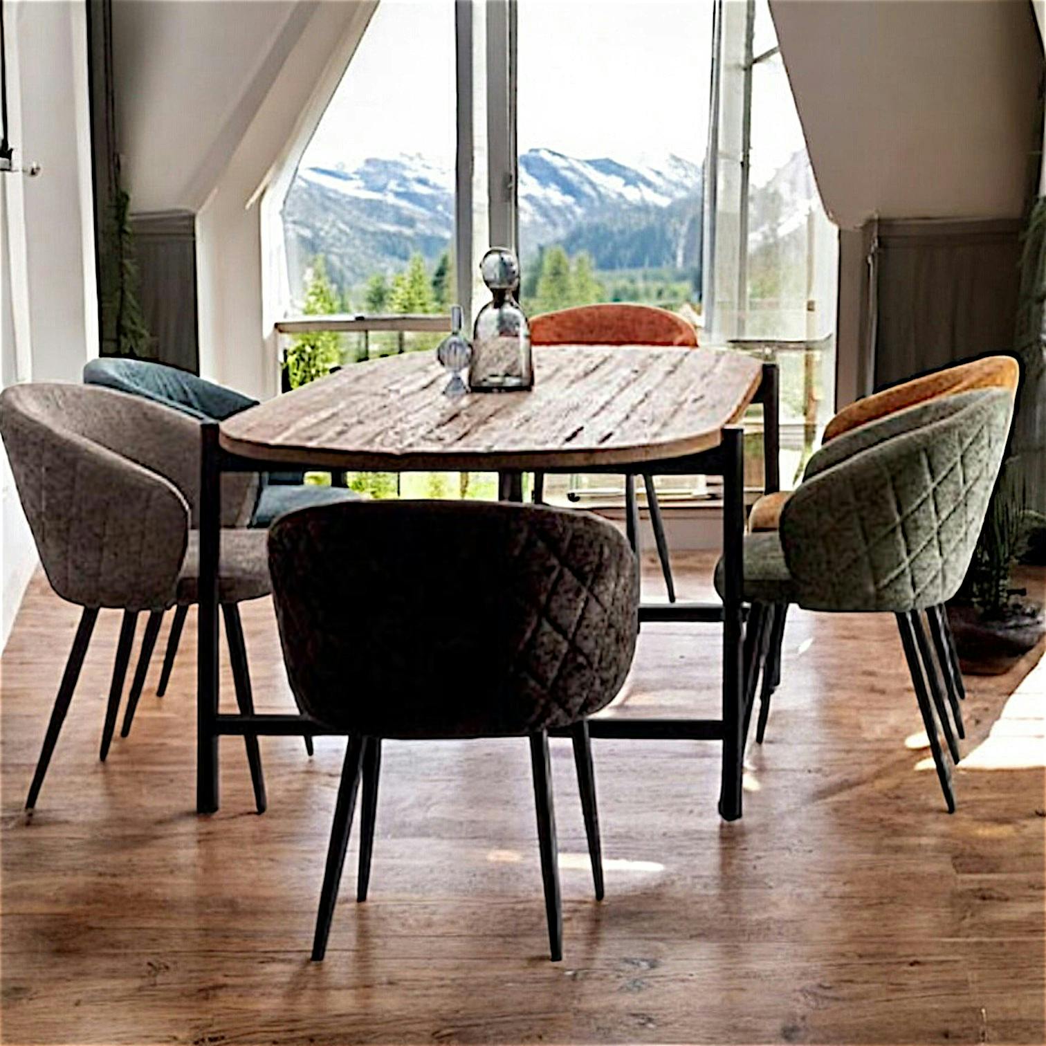 Table à manger teck recyclé bords arrondis 200 cm TRANI