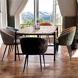 Table à manger teck recyclé bords arrondis 200 cm TRANI