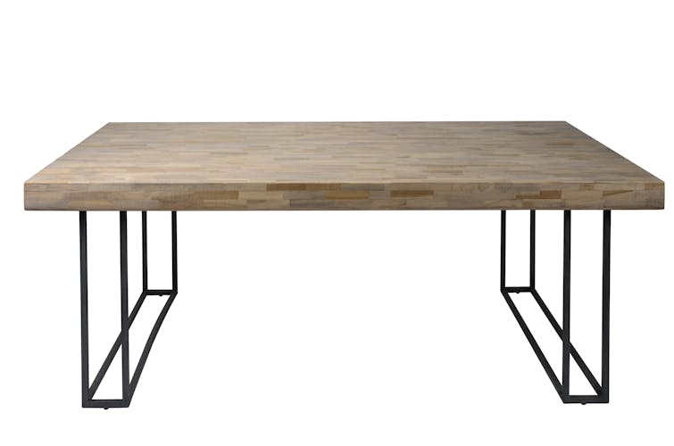 Table de repas bois recycle pieds metal de style contemporain