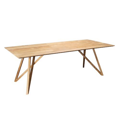 Table de repas en bois recycle pieds epingles style contemporain