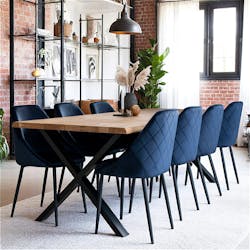 Table à rallonge en bois de chêne clair avec bordures naturelles 240 cm SAVONE