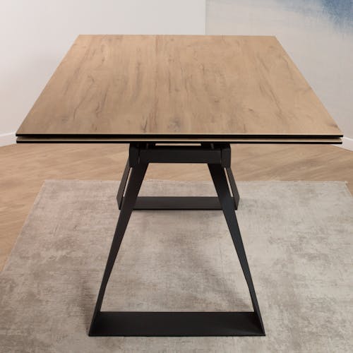 Table à rallonge en céramique aspect bois 180-280 LOMBARDIE