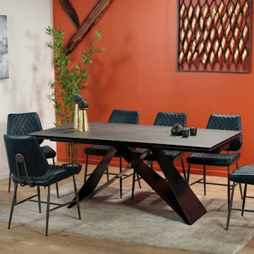Table à rallonge en céramique grise 180-280 LOMBARDIE