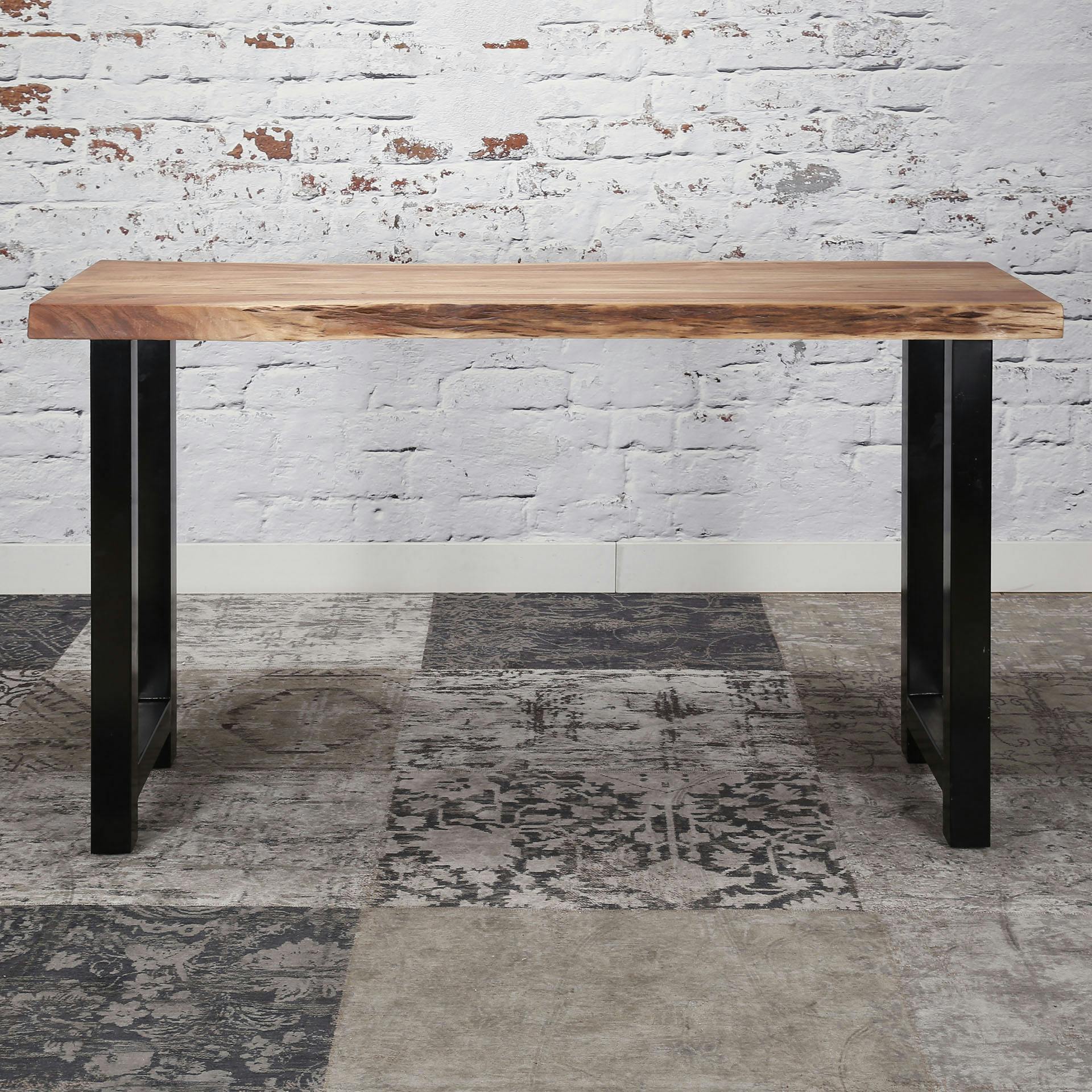 Table bar bois massif métal 150 cm MELBOURNE