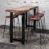 Table haute mange debout en bois massif style contemporain pied metal