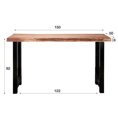 Table haute mange debout en bois massif style contemporain pied metal