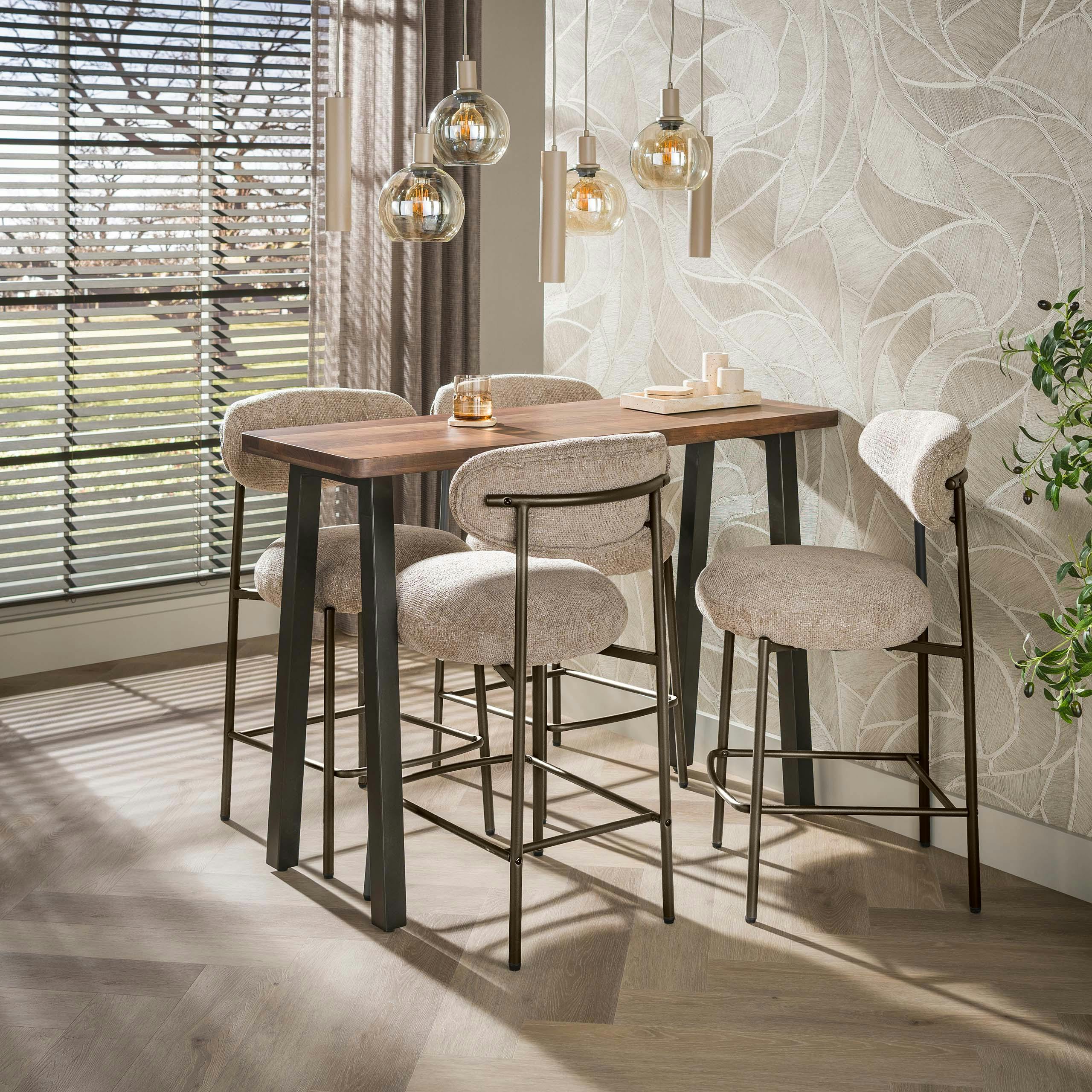 Table bar en bois d'acacia brun 130 cm NAKO
