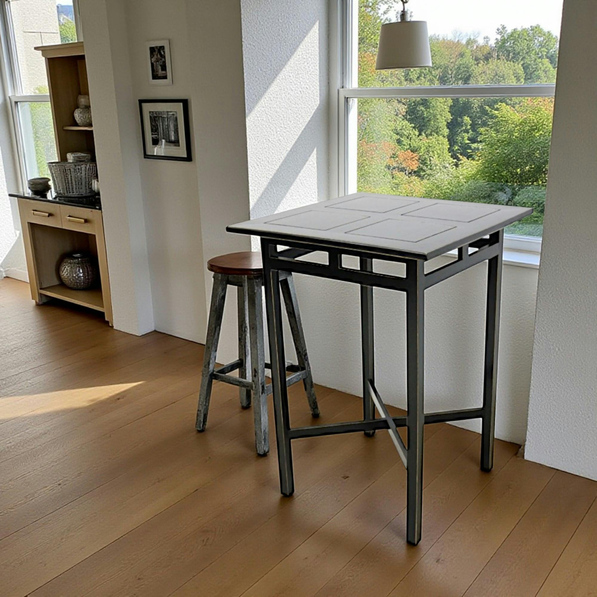 Table bar hévéa 80x80x110cm MAORI