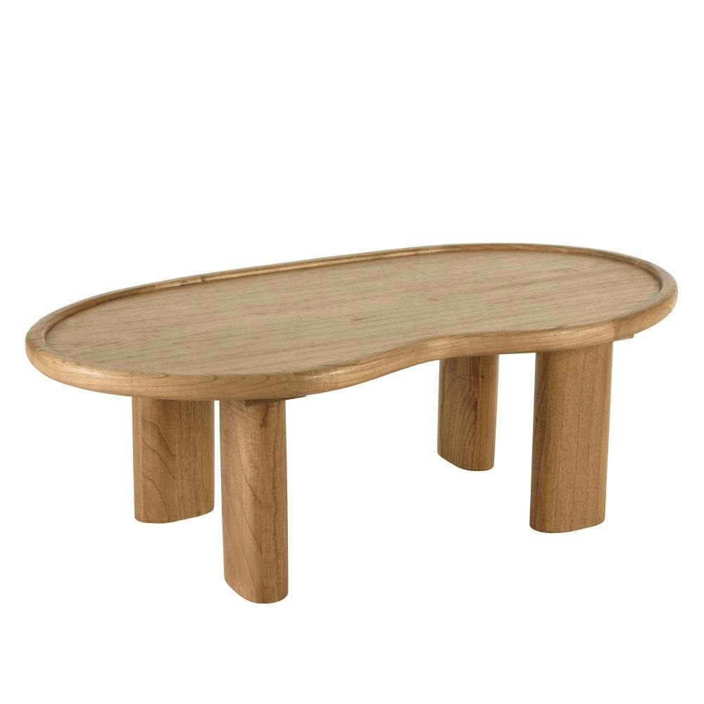 Table basse 120cm forme organique en bois de mindi TIVARO