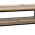 Table basse à roulettes double plateaux en Hévéa recyclé coloré et métal 120x60x47cm LOFT COLORS