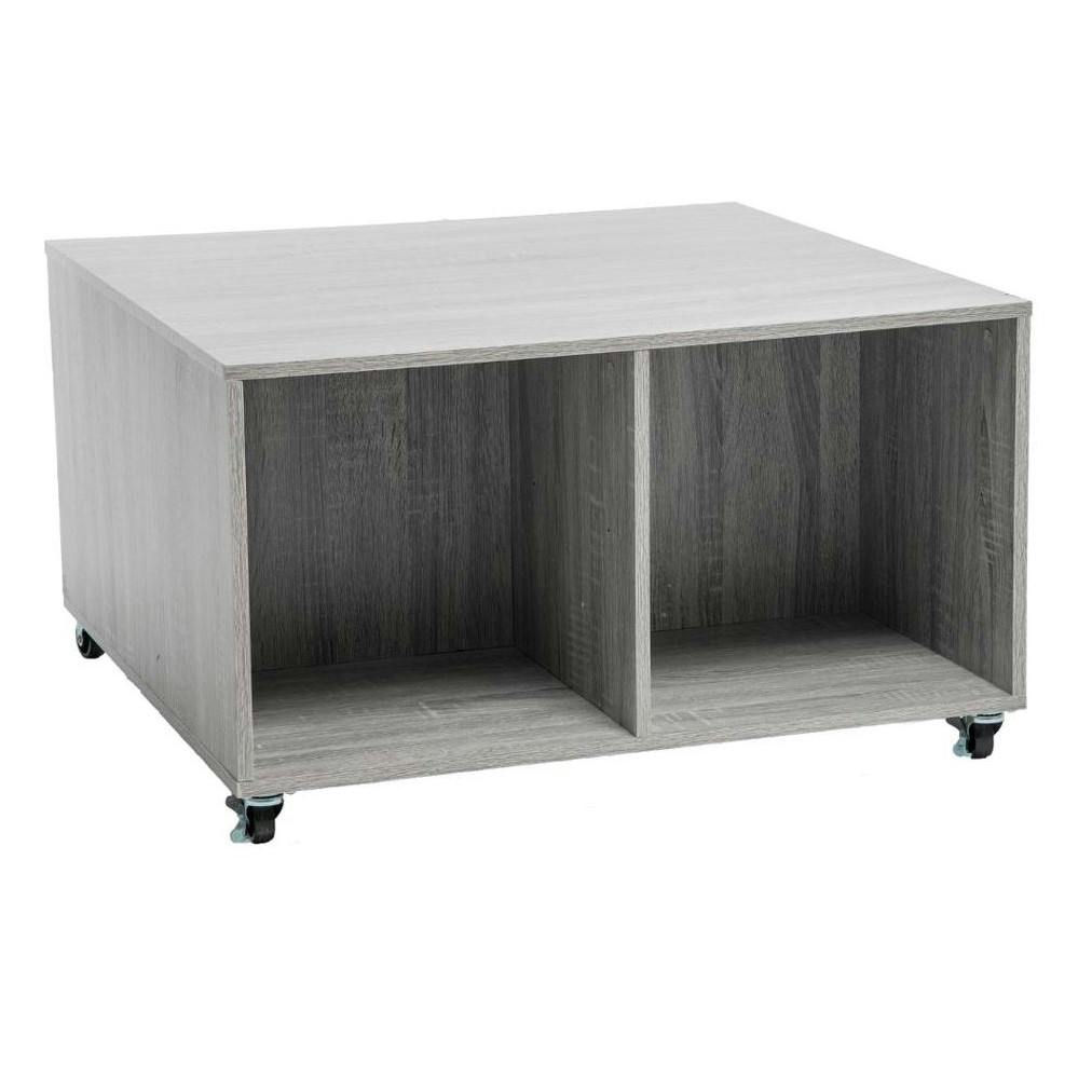 Table basse avec rangement coloris bois gris