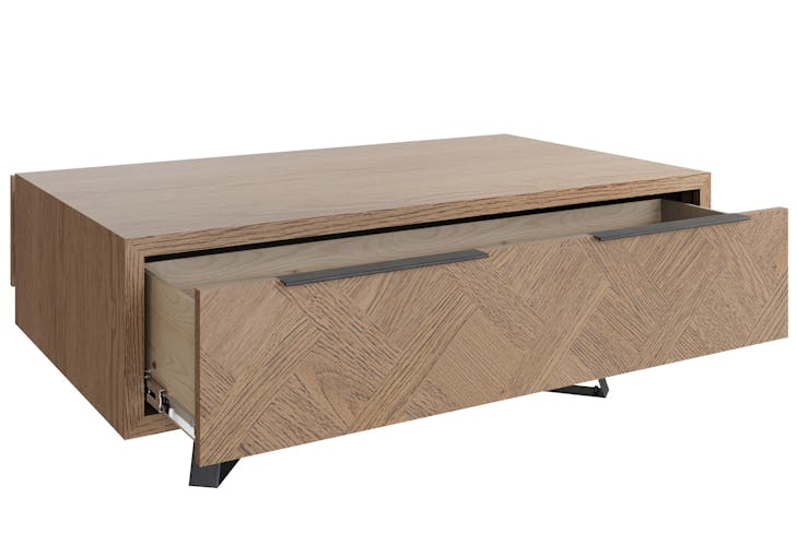 Table basse avec rangement en bois de chêne PIANA
