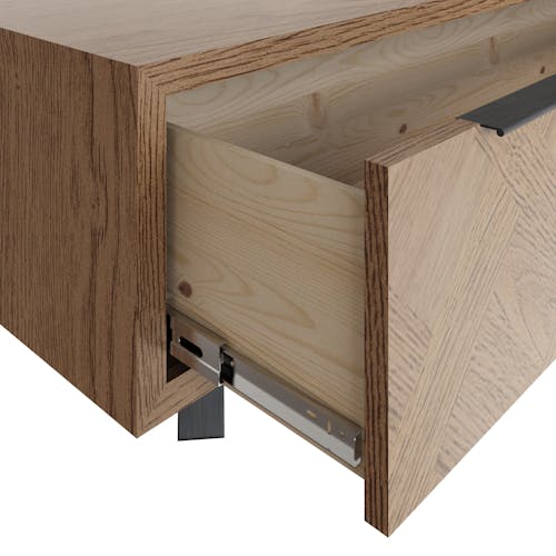 Table basse avec rangement en bois de chêne PIANA