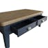 Table basse avec rangement en bois finition bleu profond HOVE